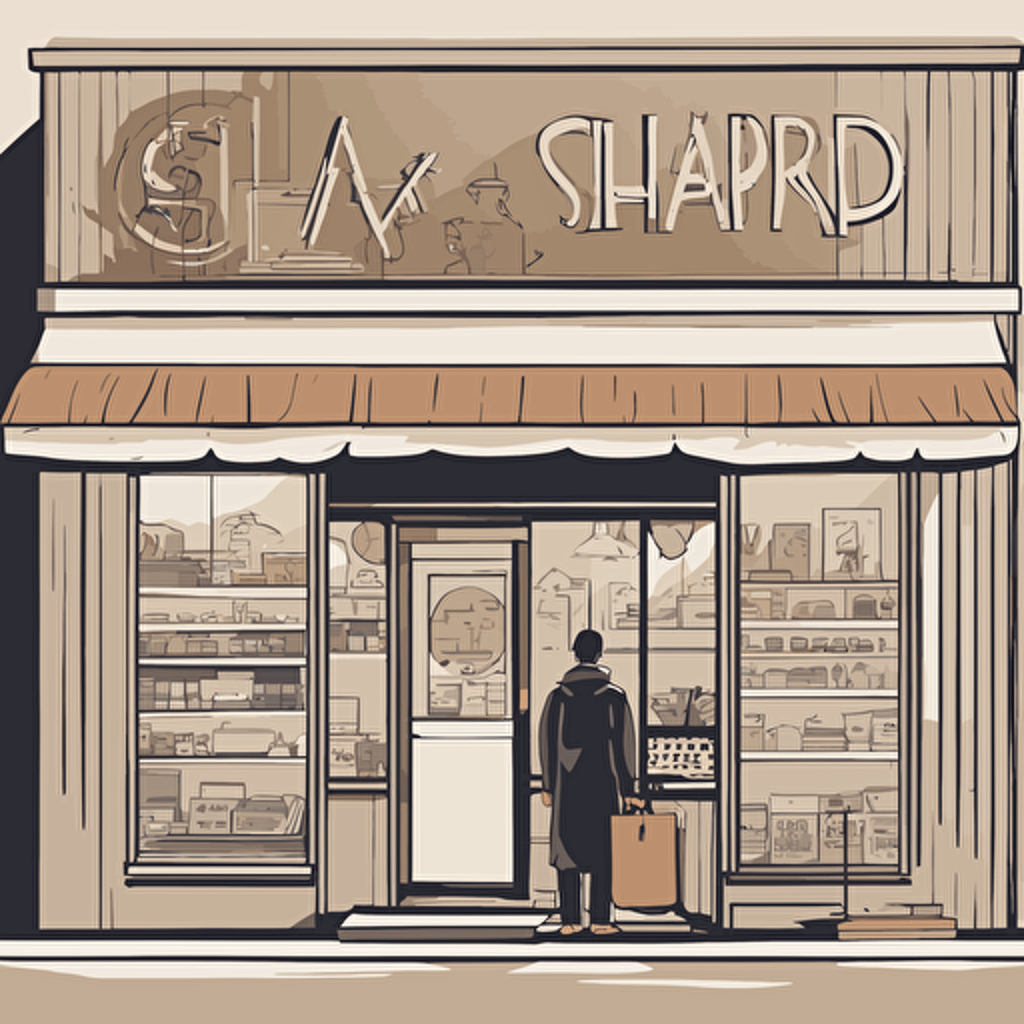 a person standing in front of a store