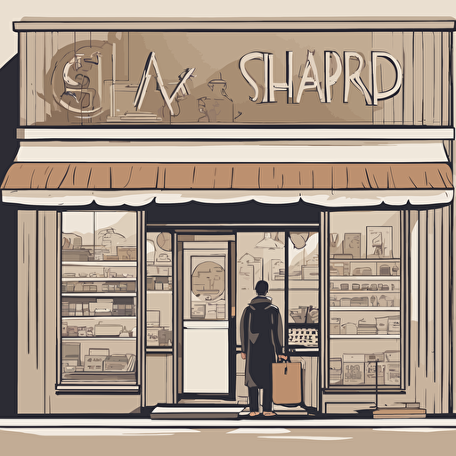 a person standing in front of a store