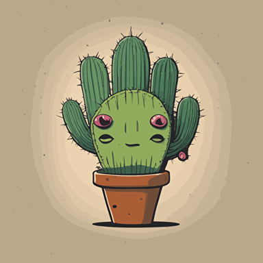 a cactus with a face