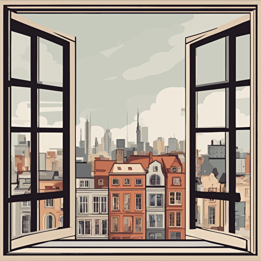 a window with a view of a city