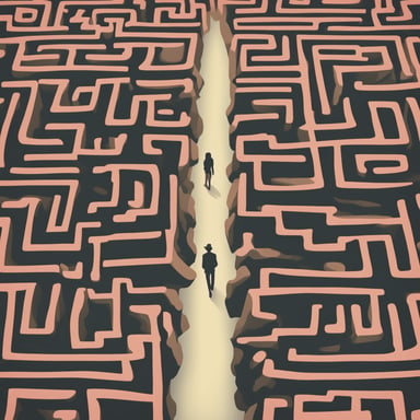 a person standing in a maze