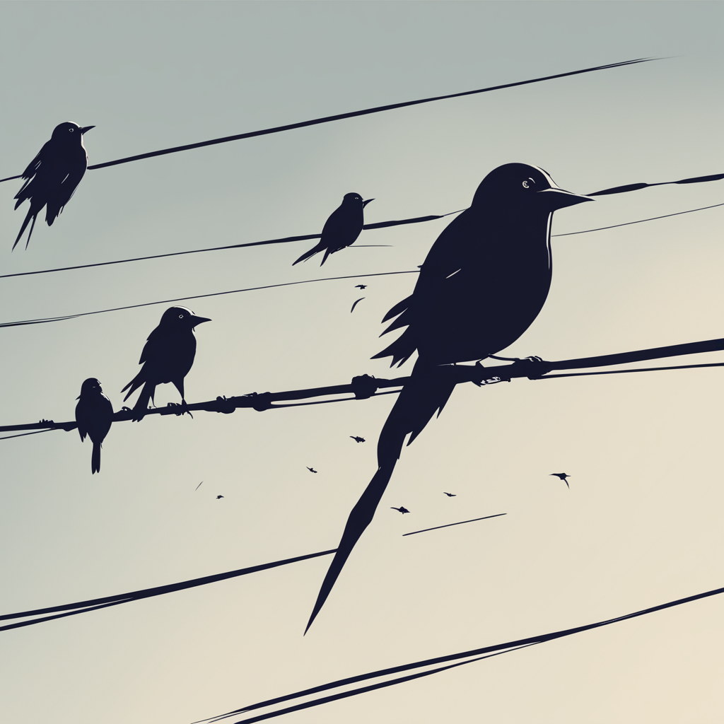 birds on a wire