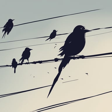 birds on a wire