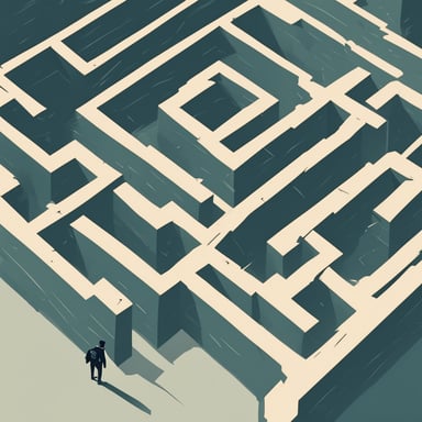 a person standing in a maze