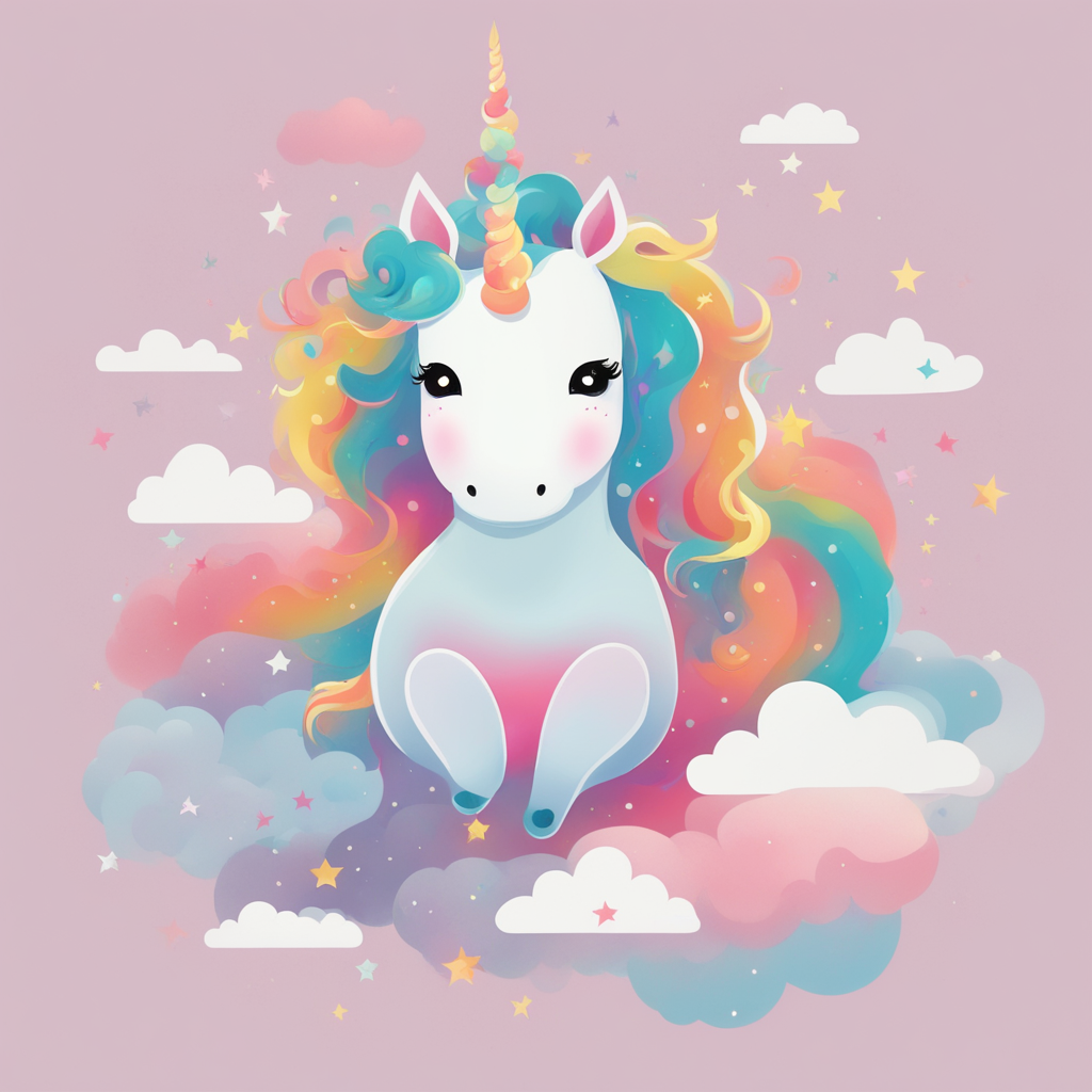 a unicorn on a cloud