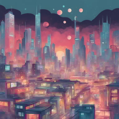 a futuristic cityscape