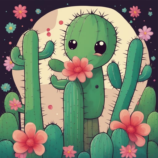 a cactus with a flower