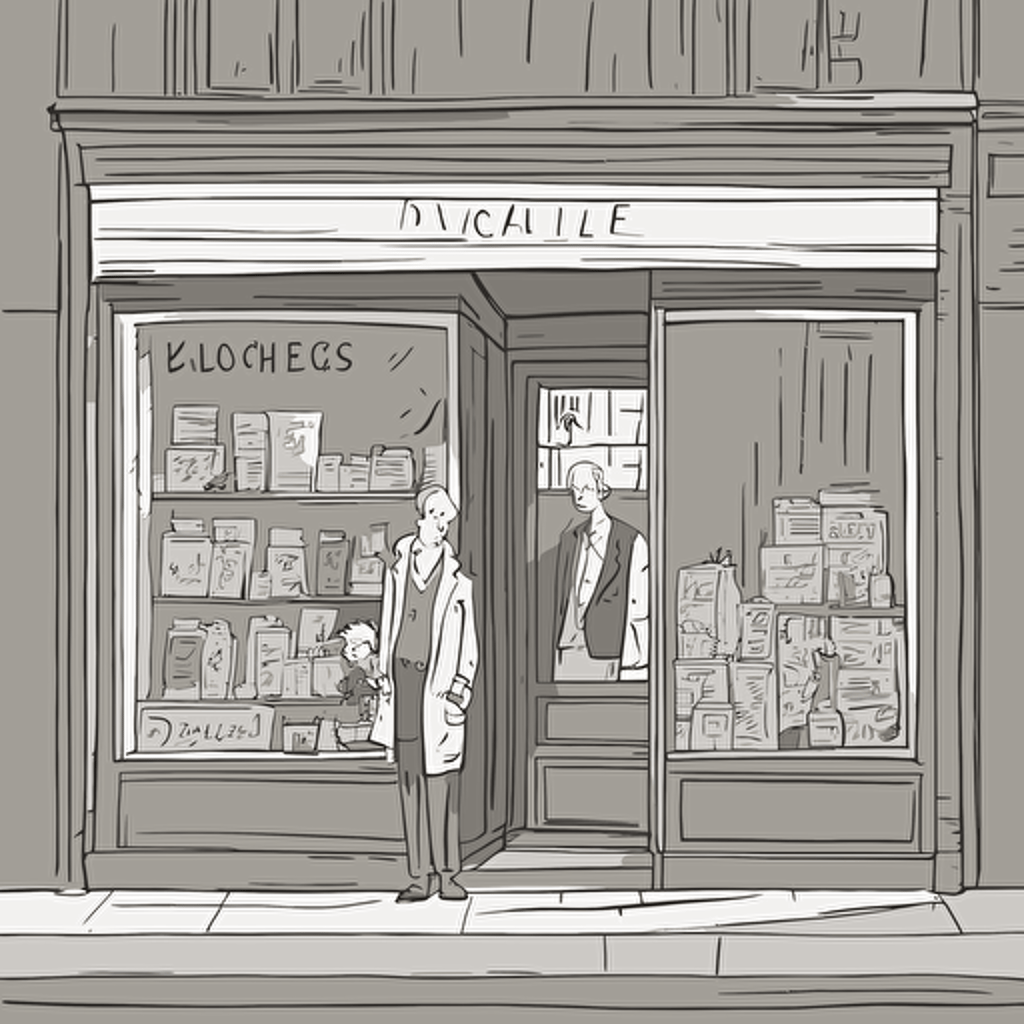 a person standing in front of a store