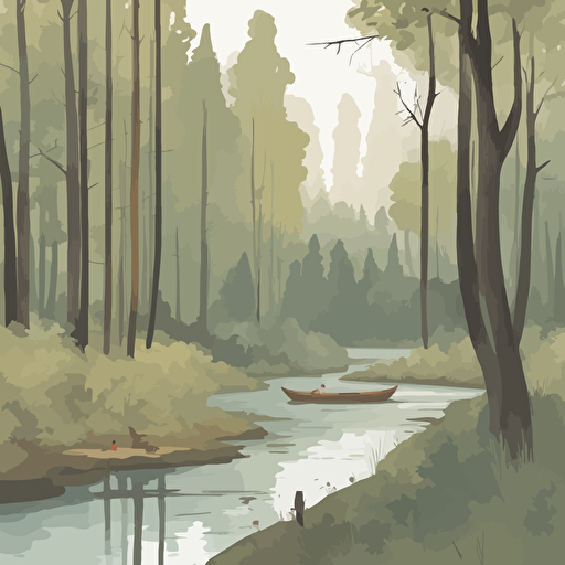 a forest with a river