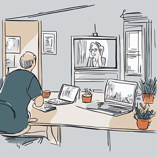 a person having a video conference