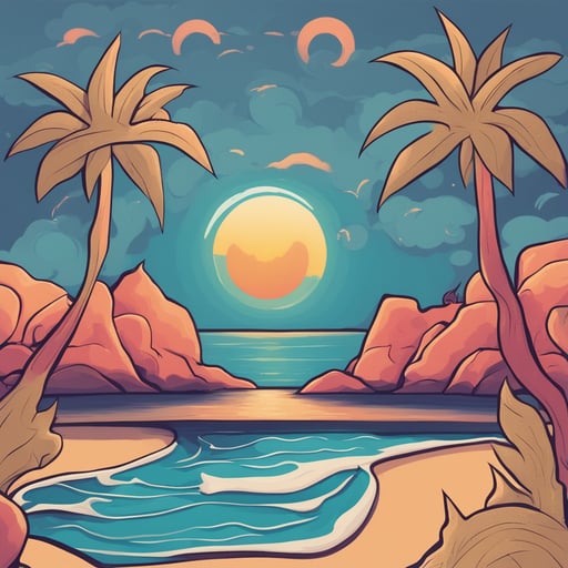 a sunsetting over a beach