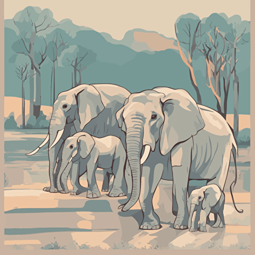 a family of elephants