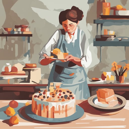 a person baking a cake