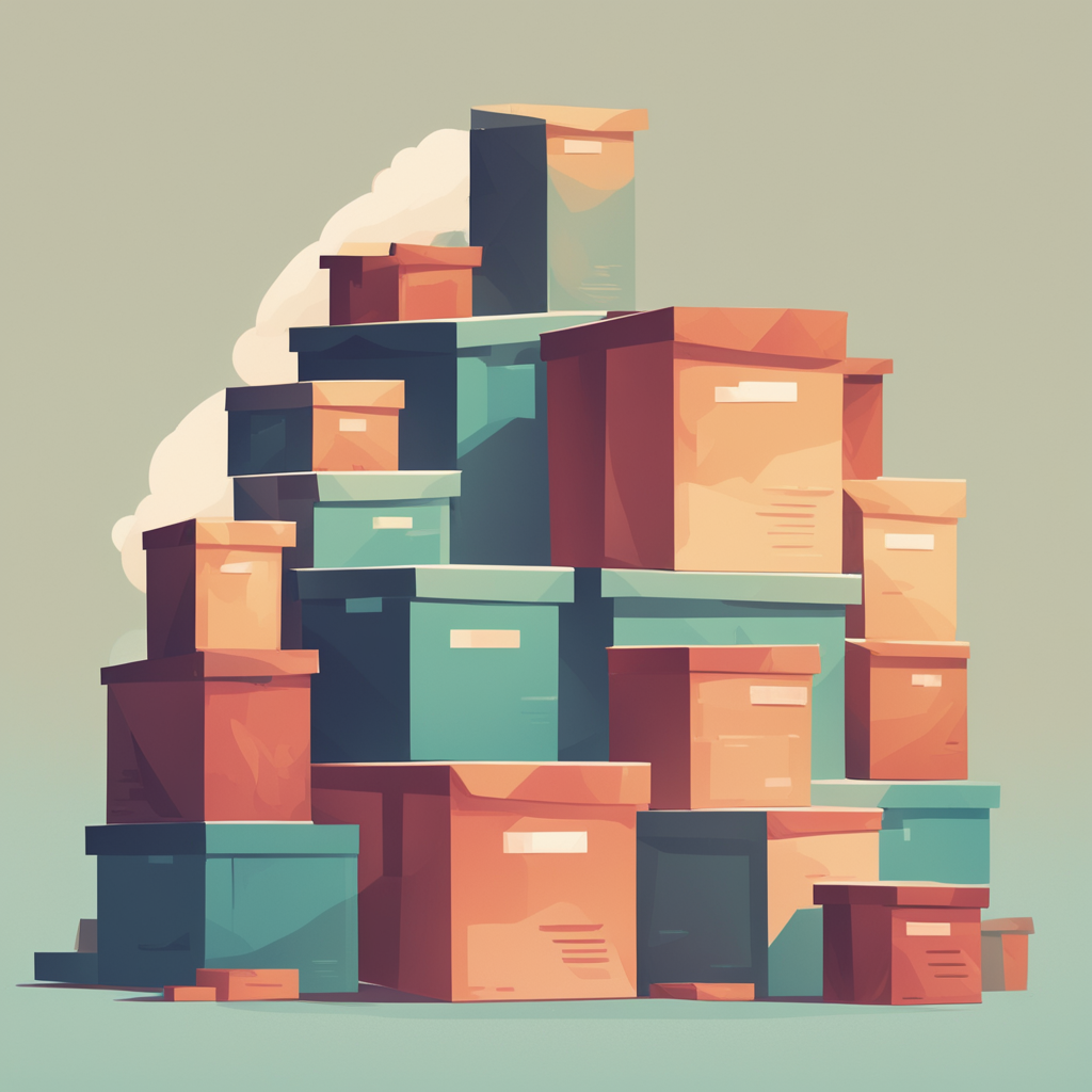 a pile of boxes