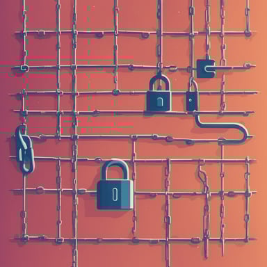 a screen locked in chains