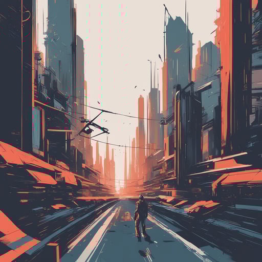 a futuristic cityscape