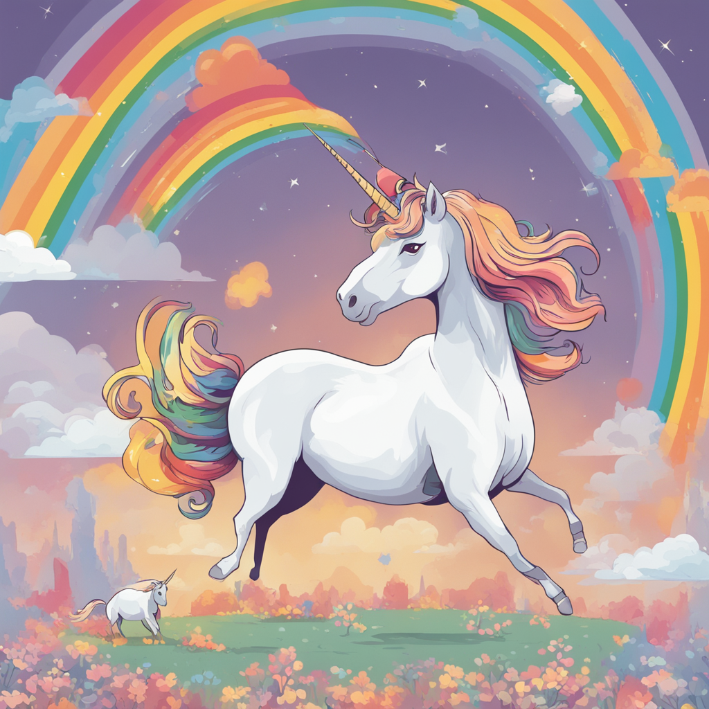 a unicorn with a rainbow