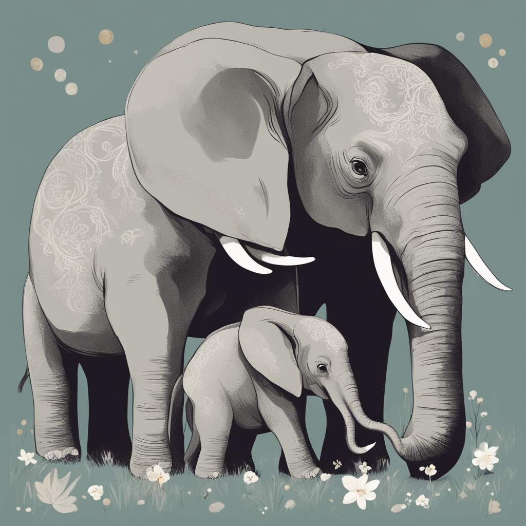 a family of elephants