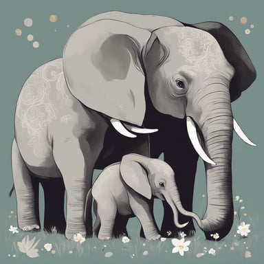 a family of elephants