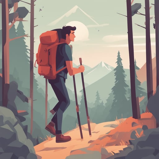 a man hiking