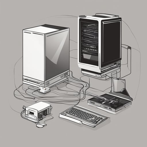 a diagram of a computer connected to a server