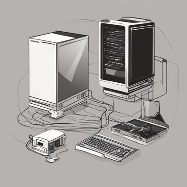 a diagram of a computer connected to a server
