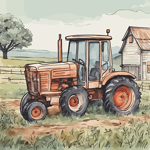 a tractor on a farm