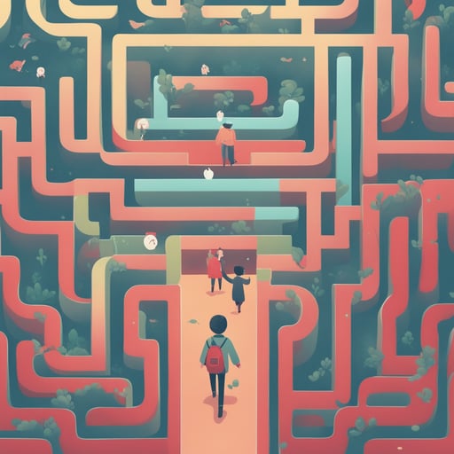 a person standing in a maze
