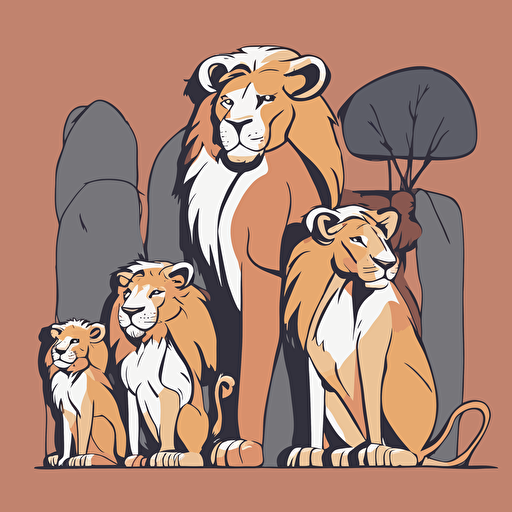 a family of lions