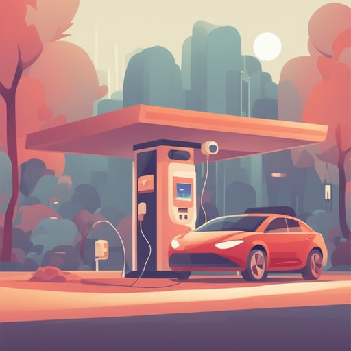 a car recharging at a recharge station