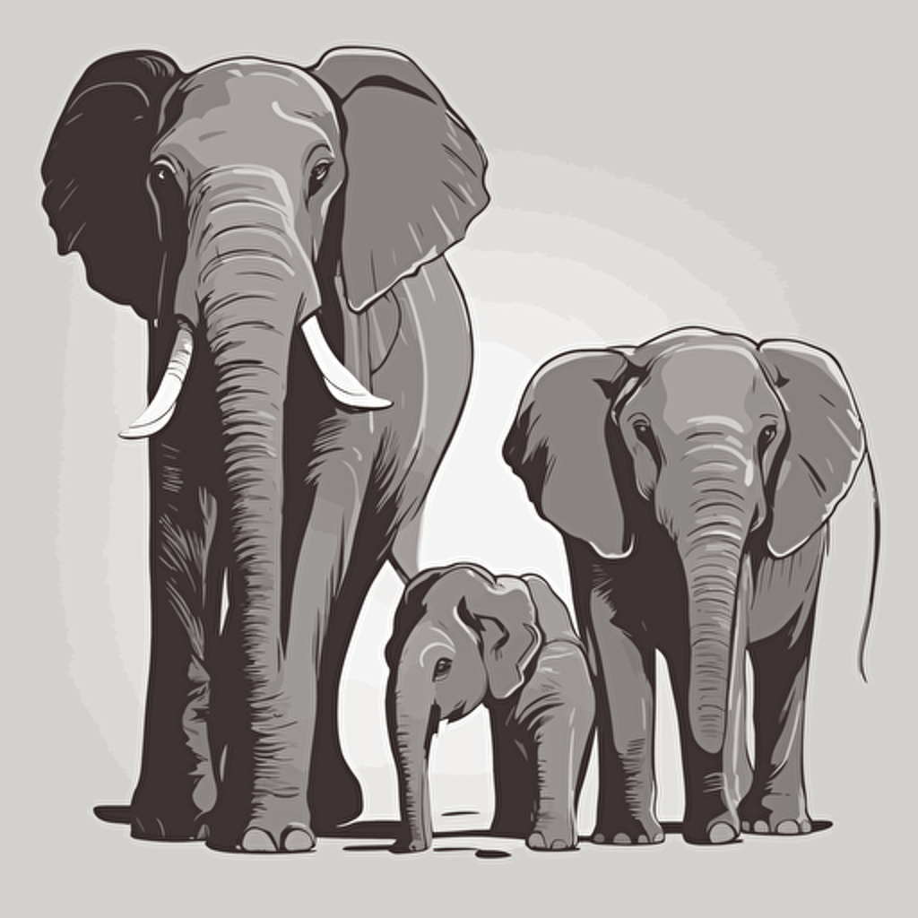 a family of elephants