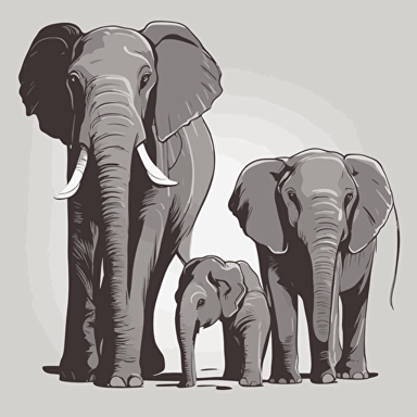 a family of elephants