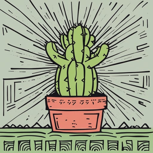 a cactus with a face