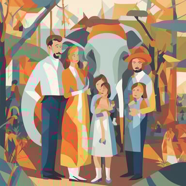 a family at the zoo