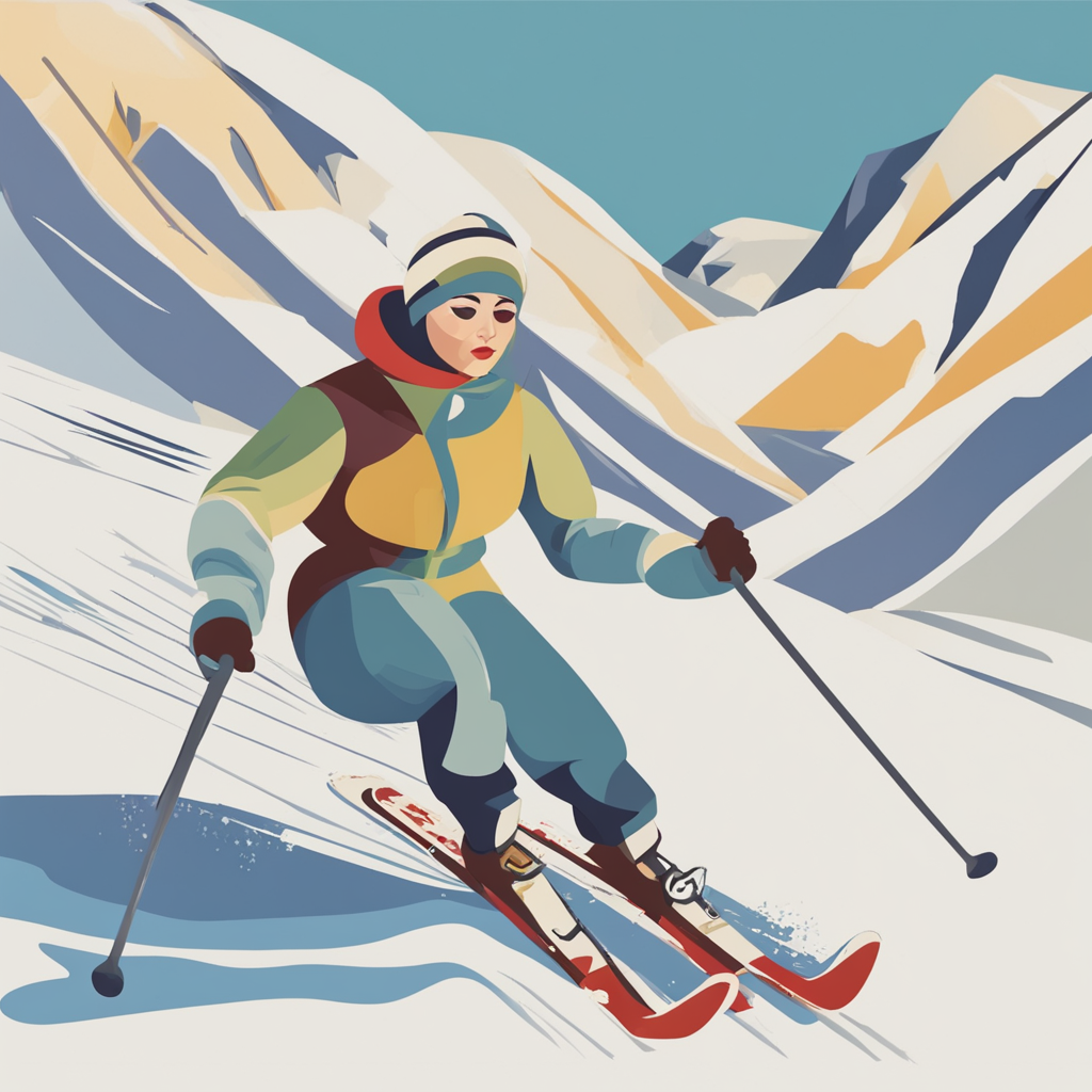 a woman skiing