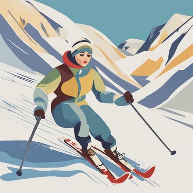a woman skiing