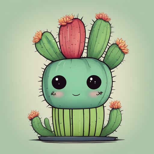 a cactus with a face