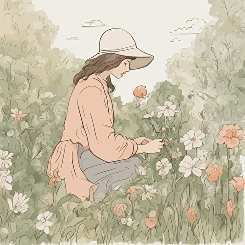 a person picking flowers