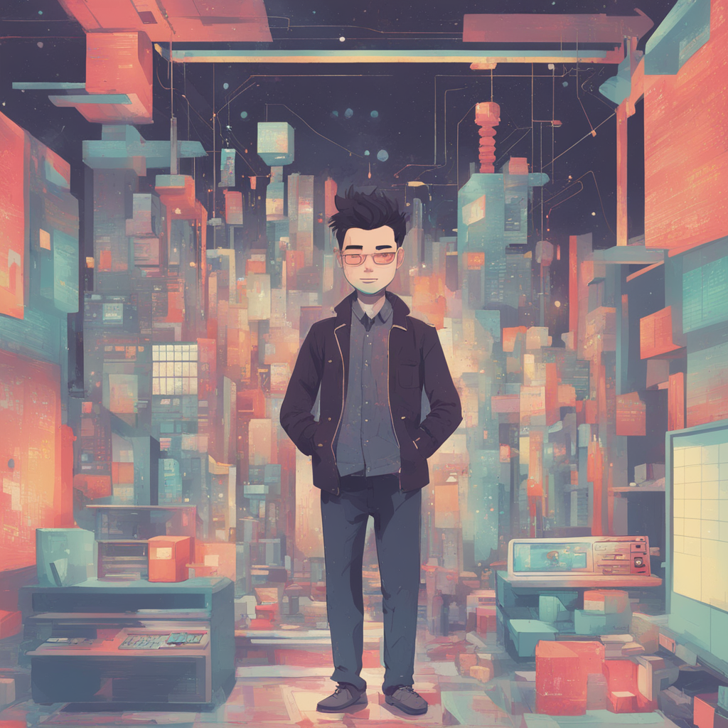 a man presenting code architecture 