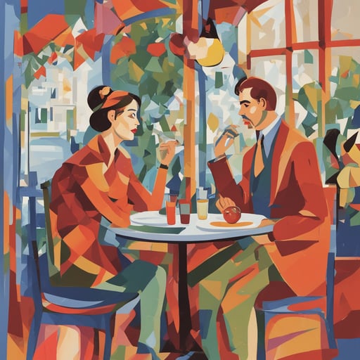 a couple on a date at a restaurant