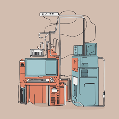 a diagram of a computer connected to a server