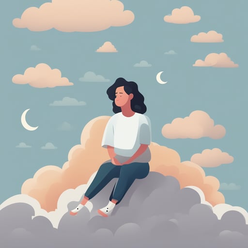 a person sitting on a cloud