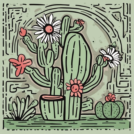 a cactus with a flower