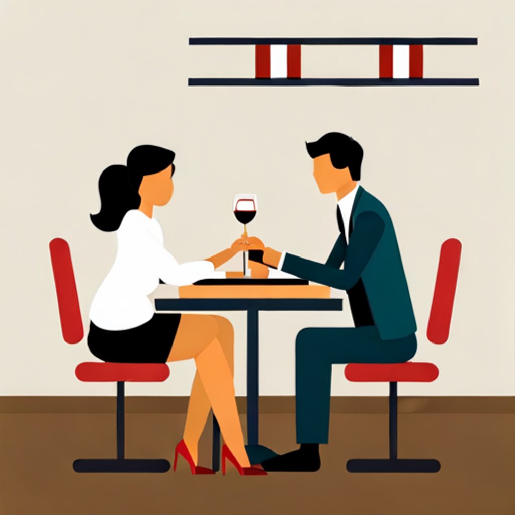 a couple on a date at a restaurant