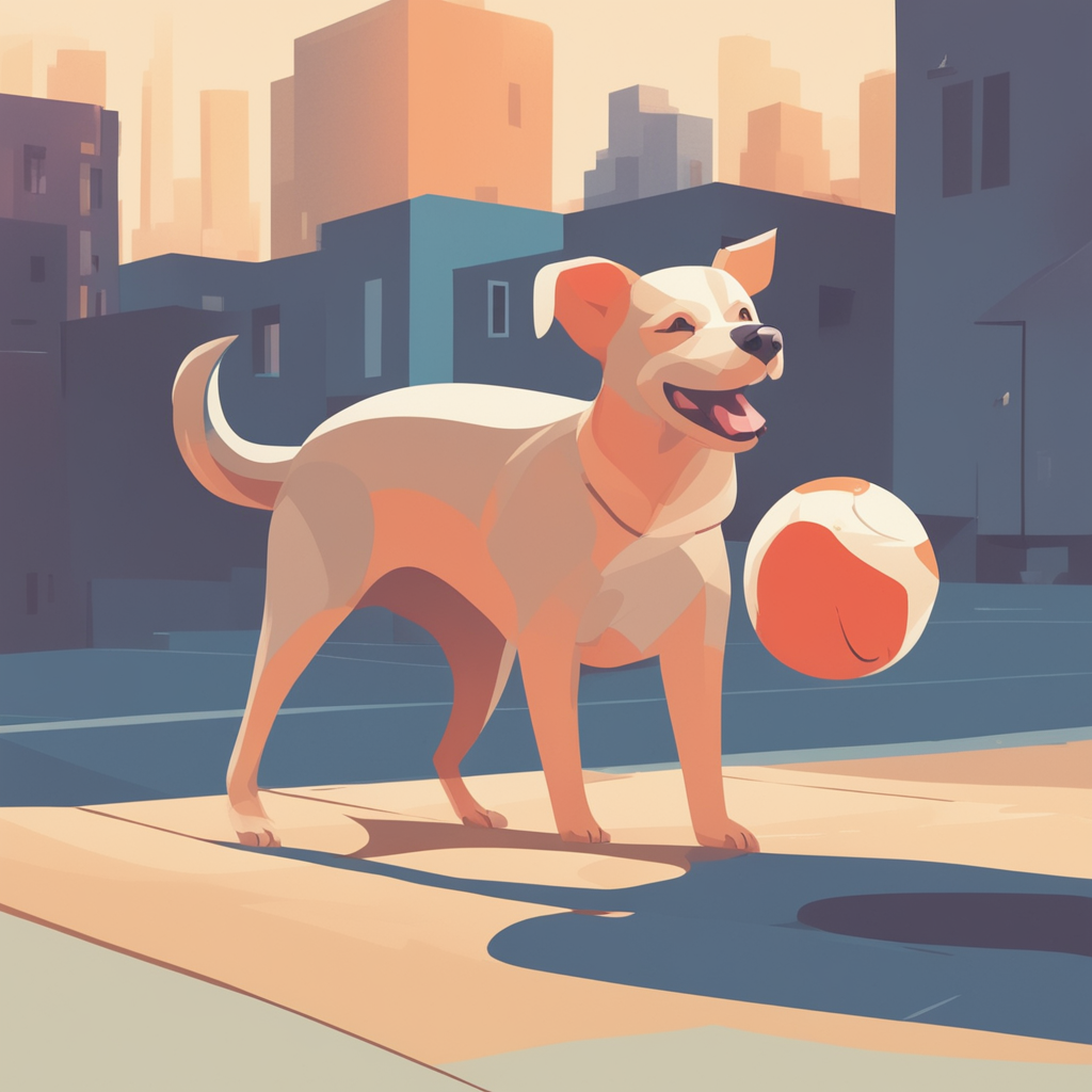 a dog playing with a ball