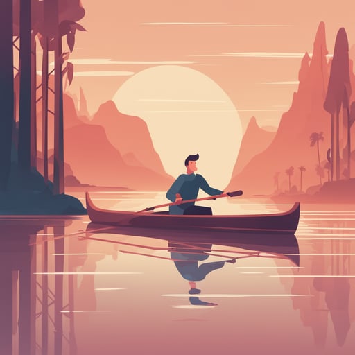 a person rowing a boat