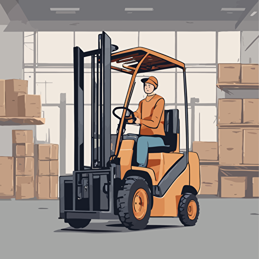 a person operating a forklift