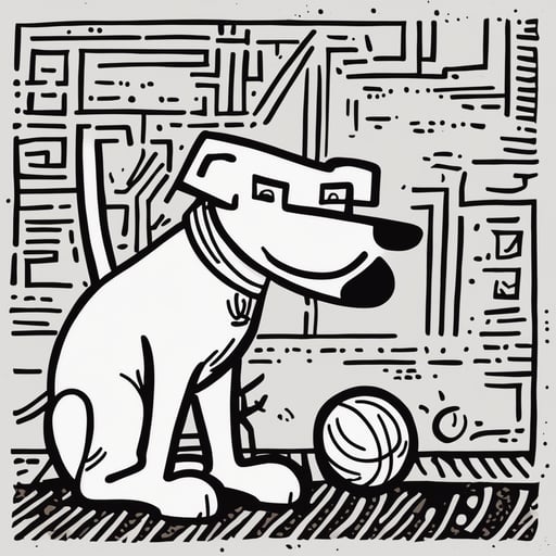 a dog playing with a ball