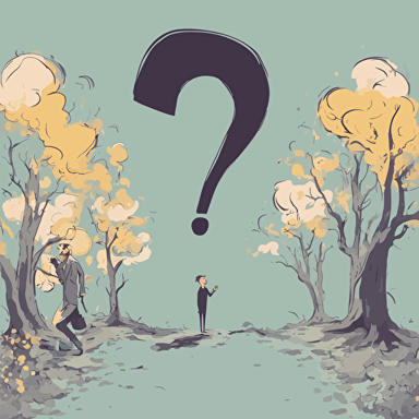 a confused person with a large question mark