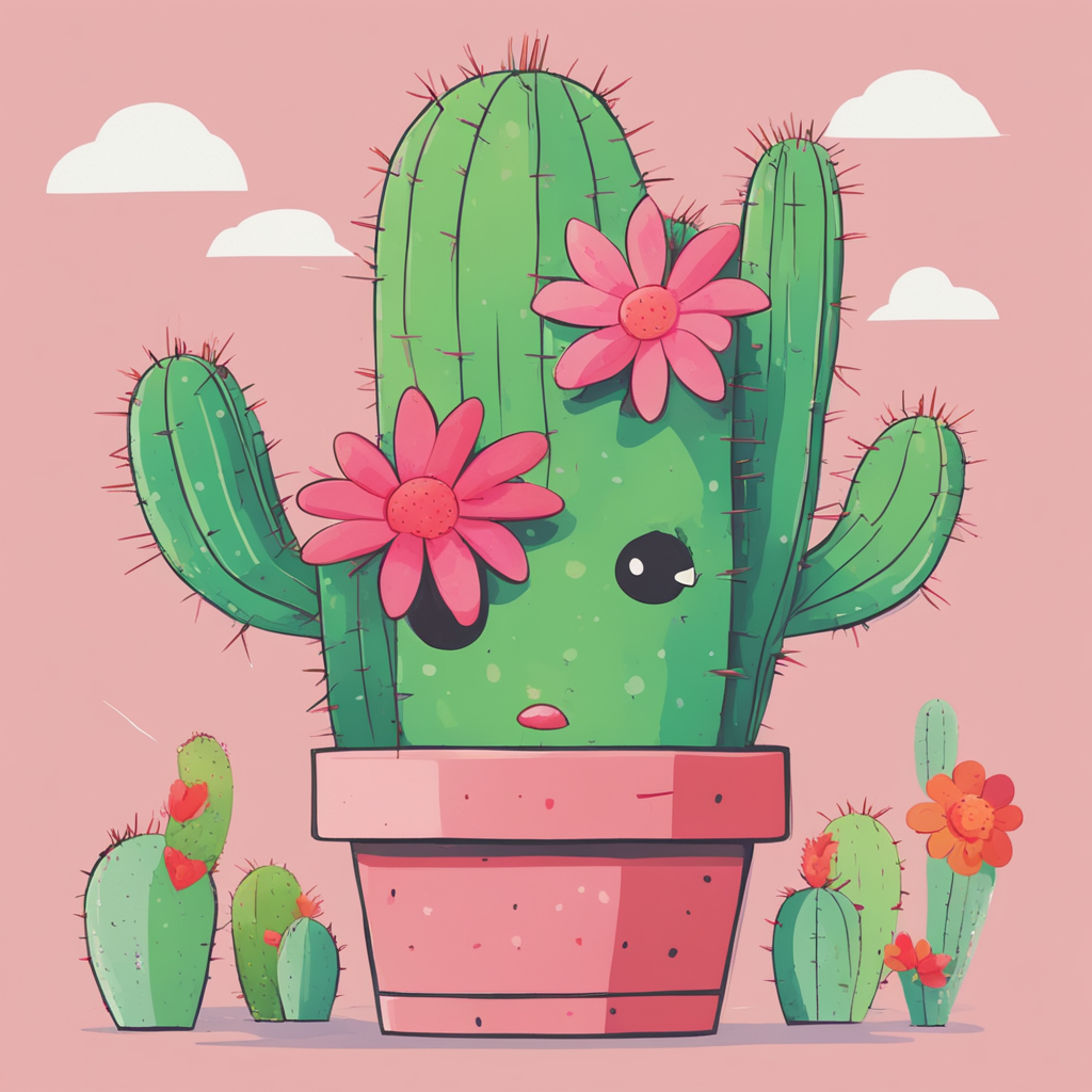 a cactus with a flower